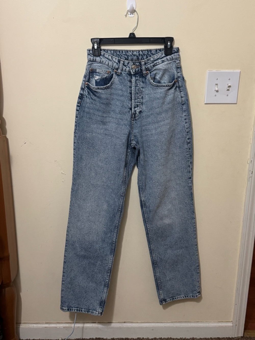 H&M Divided Light Blue Acid Wash High-Rise Jeans